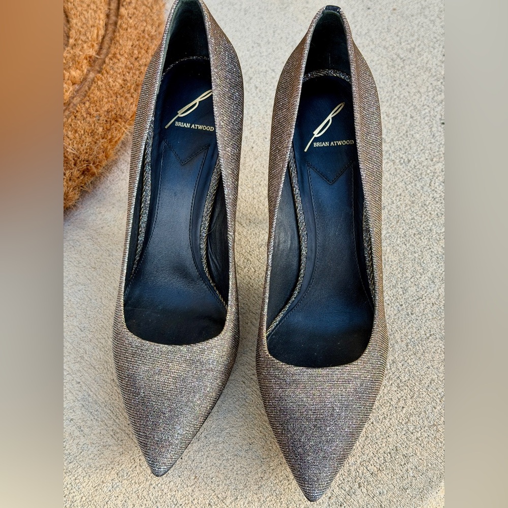 Brian Atwood Silver/Gold Glitter Metallic Pump Prom Special Occas Women’s 9.5